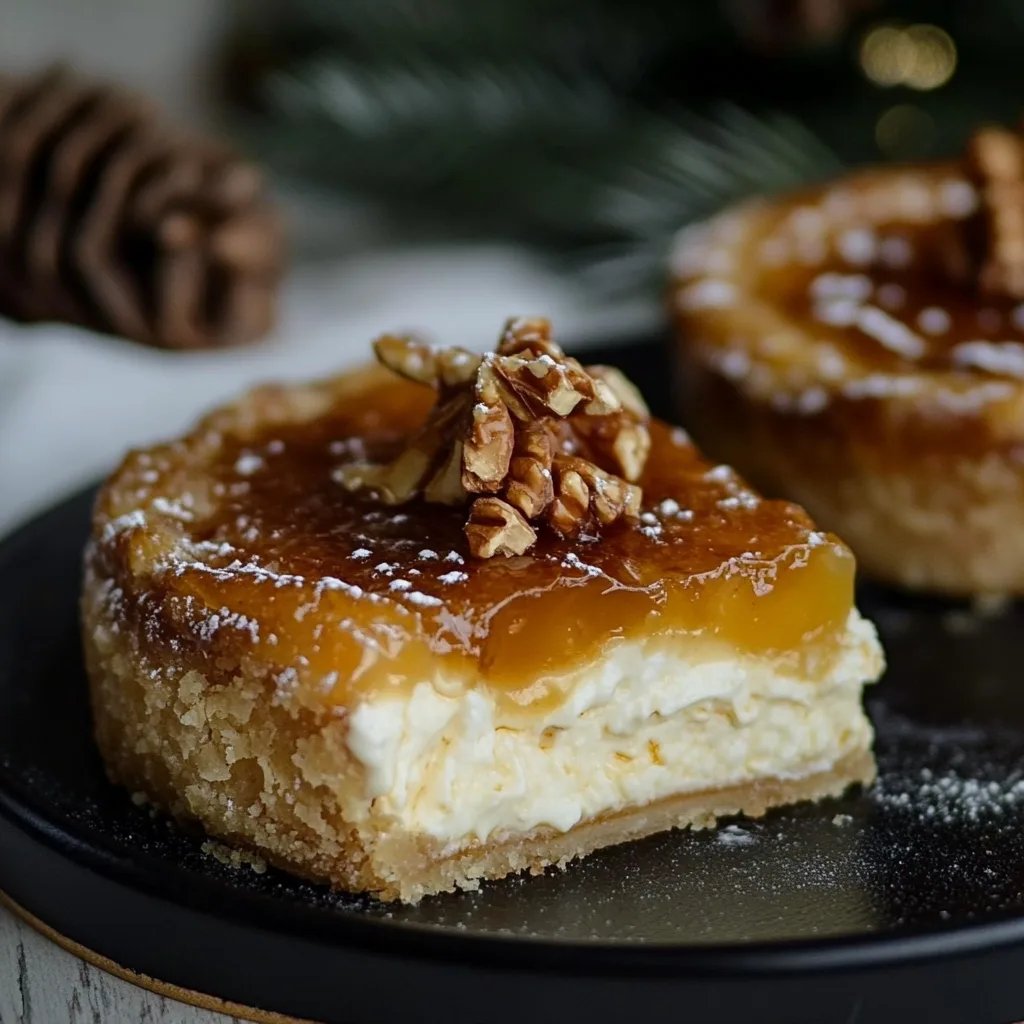 Weihnachtlicher Käsekuchen mit Bratapfel