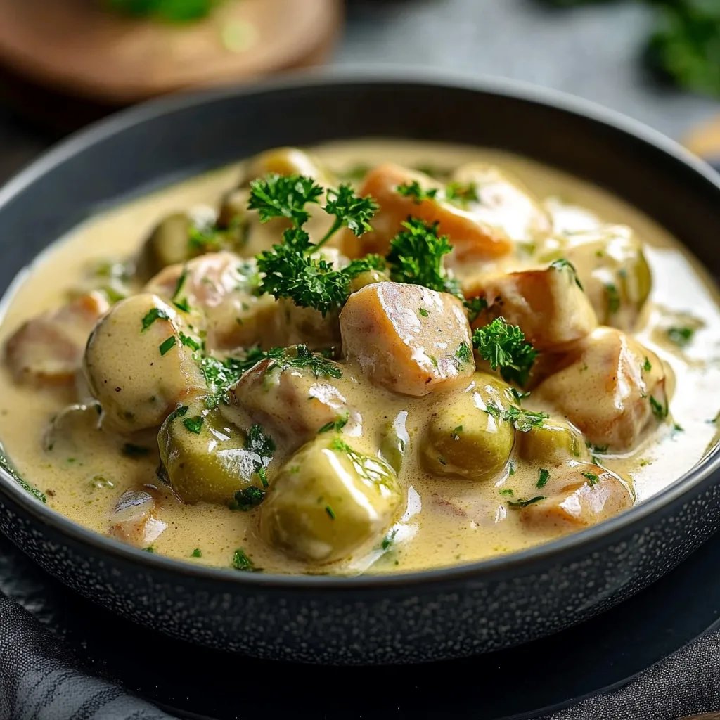 Rosenkohl in Frischkäse-Senfsauce