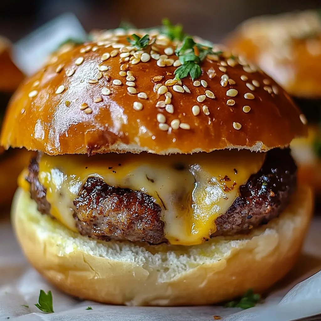 Cheeseburger-Bomben mit Knoblauch und Parmesan