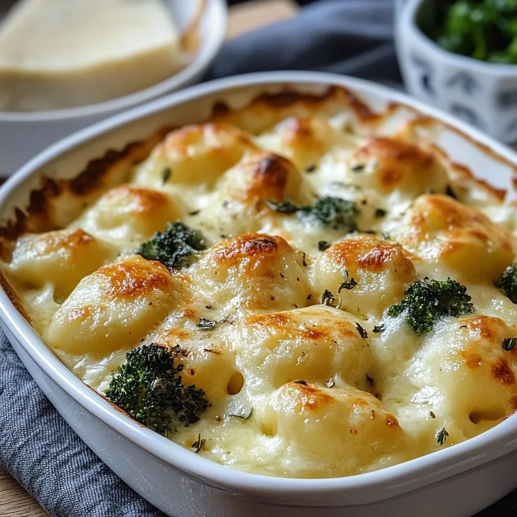 Cremiger Gnocchi Brokkoli-Auflauf