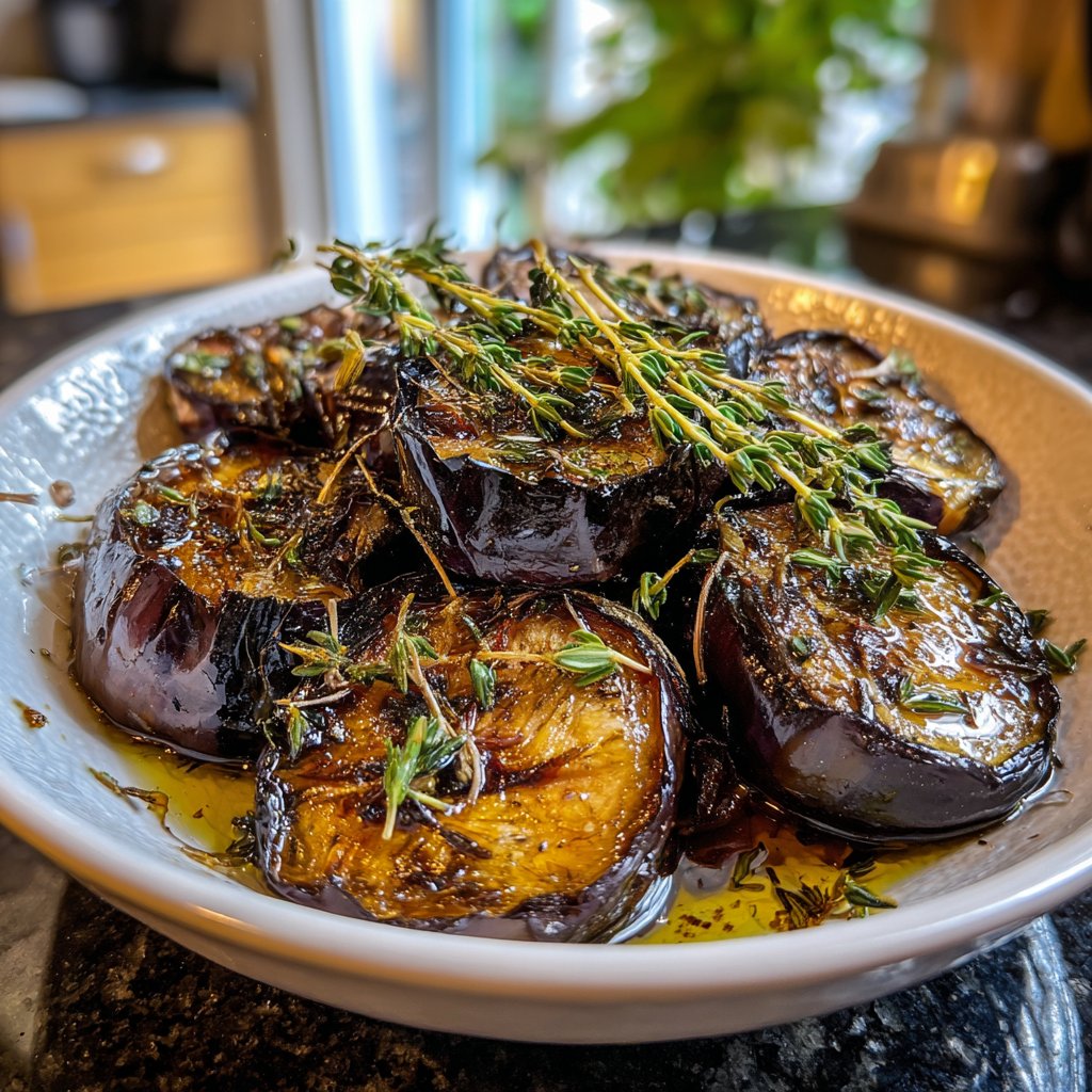 Ofengeröstete Auberginen mit mediterranen Kräutern