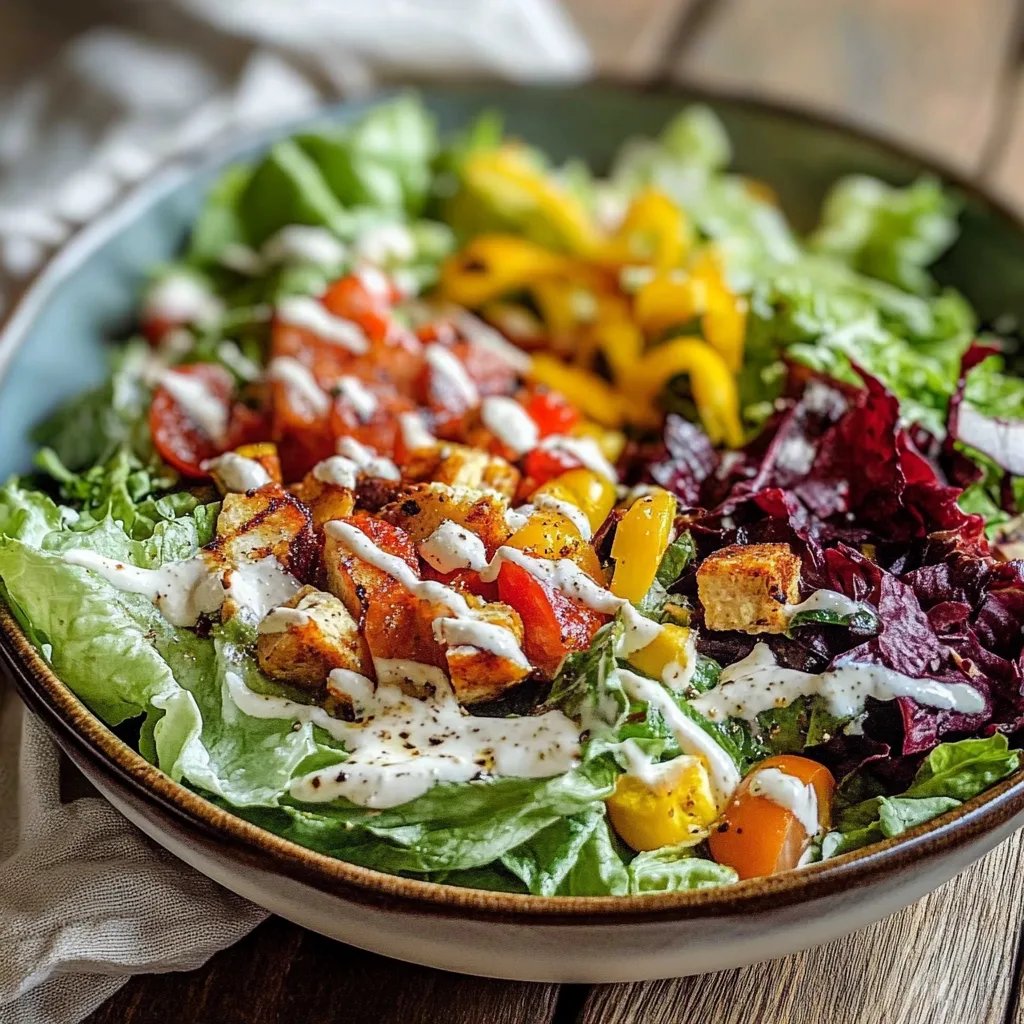Leckerer BBQ-Hähnchensalat