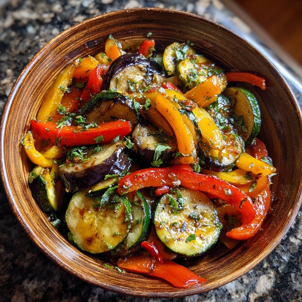 Kalorienarme Gemüsepfanne Mit Aubergine