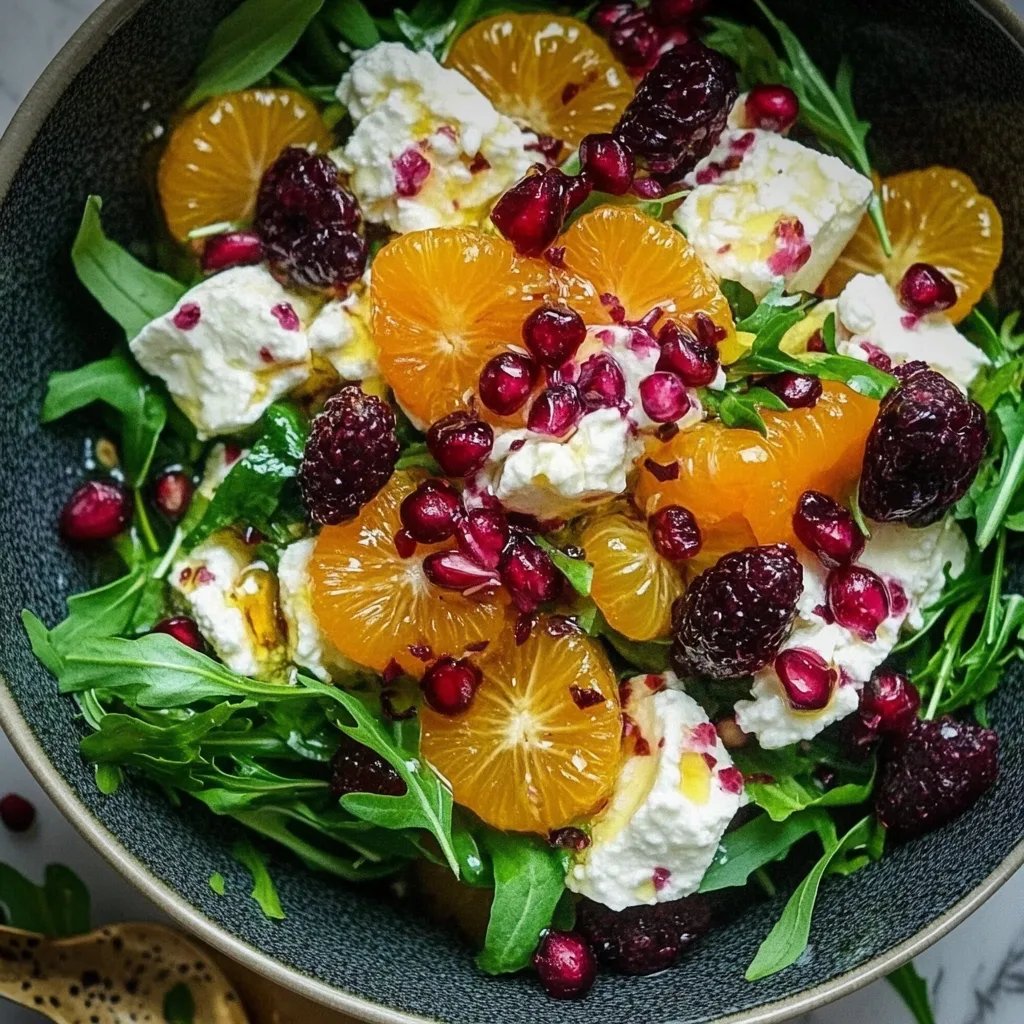Wintersalat mit Mandarinen, Granatapfel und Feta