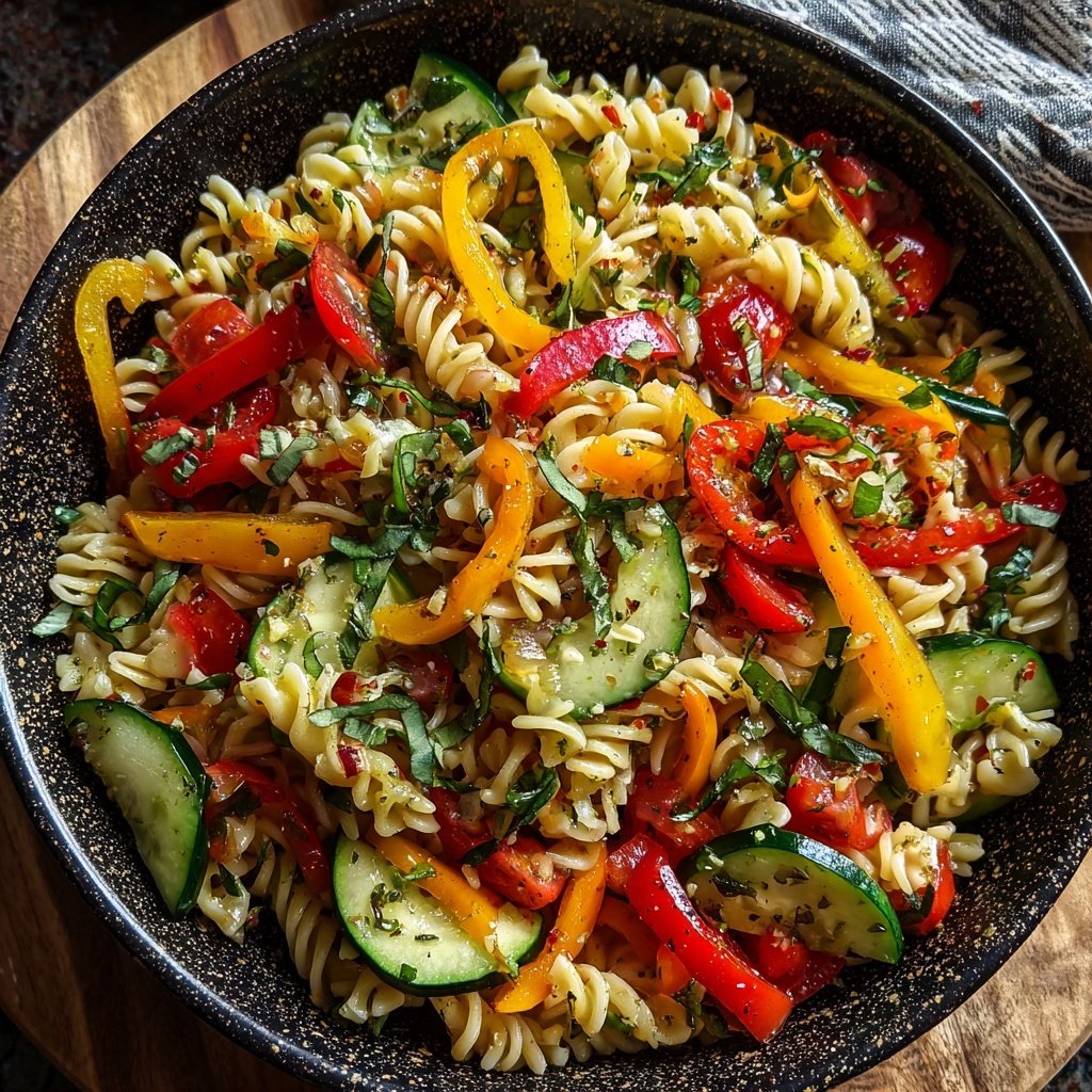 Mediterraner Nudelsalat Mit Gurken